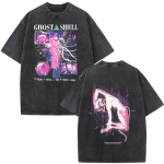 Vintage pestud anime Ghost in The Shell Motoko Kusanagi T-s&auml;rgid Meeste Naiste R&otilde;ivad Mood L&uuml;hikeste varrukatega &Uuml;lem&otilde;&otilde;dulised T-s&auml;rgid Topid S mitmev&auml;rviline