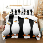 Luksuslik uus 3D-tr&uuml;kiga multifilmimadagaskari pingviini voodipesukomplekt poistele t&uuml;drukutele Twin Queen Size tekikott lastele t&auml;iskasvanutele kodutekstiil 70x133cm 3pcs