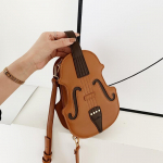Yogodlns Creative Violin Female Crossbody Bag PU nahast v&auml;ikesed seljakotid naistele Luksuslik disain Thread Naiste mood &otilde;lakott 16x6.5x22cm valge
