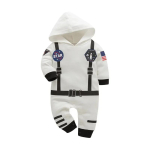 Uus beebi ja v&auml;ikelapse astronauti cosplay kost&uuml;&uuml;m Tikitud kosmoseriietus Peokombinesoon Halloweeni kost&uuml;&uuml;m Talvine pikkade varrukatega kombinesoon 95 white