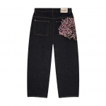 RogueWave Kirsipuu Serva Tikandiga Denim P&uuml;ksid Y2k Retro Vabaaja Kotid Sirged Laiad S&auml;&auml;rega Jeansid K&otilde;rge Kvaliteet Hiphop T&auml;navamood S must