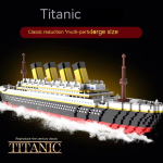 58CM Titanic Ehitusklotsid Hiiglaslik Kruiisilaev Ehitusklotsid Mudelpaat Ehitusklotsid Laste M&auml;nguasi J&otilde;ulup&uuml;ha Kingitus brown
