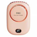 Kaelakee Ventilaator Mini Kantavad Ventilaator Kaelapael Ventilaator USB Laetav Vaikne 3 kiirusega K&auml;evaba Ventilaator roosa