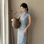 2026 Uus Suvine Rahvuslik Stiil Qipao | Uus Hiina Igap&auml;evane Parandus, Vintage Sinine Kitsas Kleit, Uus Hiina Stiil S