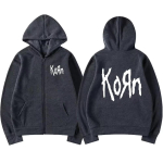 Korn Rock B&auml;ndi T&auml;helogo T&otilde;mblukuga Huppar Meeste Metall Gooti Vintage &Uuml;le suuruse T&otilde;mblukuga Hupparid Streetwear Punk Dressipluusid Joped S black