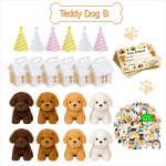 8-24 komplekti Karu Koerad DIY Adopt a Puppy Peo meened Mini pl&uuml;&uuml;sist kutsikad T&auml;idisega koerad koos majakese ja kleebistega s&uuml;nnip&auml;evapeo kingitusteks 8pcs