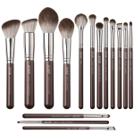 Jessup Meigipintslite komplekt 15/25 tk Premium S&uuml;nteetilised Pruunid Meigipintslid Jumestuskreemile Silmadele Peitekreemile P&otilde;sepuna Silmapliiatsile, T511 gray