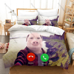 John Pork Dark Spooky Creepypasta Imelik Viiruslik Sigamees Meem Gootiline &Otilde;udus Estetika Voodipesukomplekt Tekikott + 2 Padjap&uuml;&uuml;ri 135x200cm gray