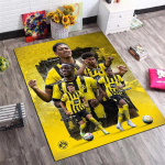 Dortmund BVB Jalgpallimeeskonna M&auml;ngijate Kollaaž Prindiga AlaVaip Libisemisvastane Ristk&uuml;likukujuline P&otilde;randamatt Jalgpallif&auml;nni M&auml;ngutoa Dekoor 60x90cm( 23x35in )