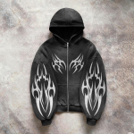 RogueWave Raske Pesuga Meeste Kapuutsiga Dressipluus Y2k Gooti Riided Retro T&auml;navamood Mustriga Naiste Pullover Vabaaja Mood Meestele Harajuku XXXL black