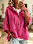Suurusele Naiste Vabaaja &Uuml;hev&auml;rviline Kapuutsiga Kampsun Avatud Kardigan Jakk Mantel N&ouml;&ouml;pn&ouml;&ouml;riga Soe Pehme Kevad S&uuml;gis Talv Mitmek&uuml;lgne Pullover 5XL pink