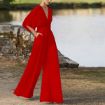 FASHION naiste pidulik kleit, kost&uuml;&uuml;m, seksikas rippuva kaelusega naiste p&uuml;ksid XXL red