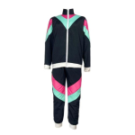 2 tk/komplekt Diskotreeningukost&uuml;&uuml;m Retro 80ndate spordir&otilde;ivad Pikkade varrukatega V&auml;rviplokk T&otilde;mblukuga jope K&otilde;rge v&ouml;&ouml;koht P&uuml;ksid Komplekt Meeste Naiste Peor&otilde;ivad XL black
