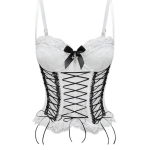 Naiste Seksikaspitsist V&ouml;&ouml;ga Korsett Luudega, V&ouml;&ouml;kohta Modelleeriv Bustier Pesu S valge