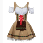 Naiste Oktoberfest Kost&uuml;&uuml;m Saksa Baieri Traditsiooniline Dirndl Kleit Oktoobrifestivali &Otilde;lle T&uuml;druk Cosplay Komplekt XL khaki