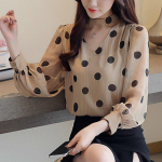 SURWENYUE s&uuml;gisene pikkade varrukatega s&auml;rk lainepunktiga &scaron;ifoonist s&auml;rk mood V kraega OL pluus naiste topid S &scaron;ampanjav&auml;rvi