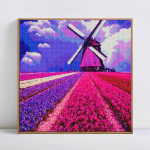 5D DIY teemantmaal Scenic &uuml;mmargused kivikivid pilt Lavendel teemanttikandid 30x30