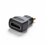 Mini-HDMI isane C-t&uuml;&uuml;pi HDMI-emane A-t&uuml;&uuml;pi adapteri pistik must