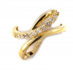 Bague Plaqu&eacute; Or 'R&eacute;v&eacute;rence' Dor&eacute; Blanc 56 kuld
