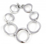 Les Tr&eacute;sors De Lily [E9836] - Bracelet Acier 'Chor&eacute;graphie' Argent&eacute; h&otilde;be