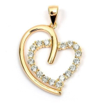 Les Tr&eacute;sors De Lily [L4382] - Pendentif Plaqu&eacute; Or 'Love' blanc dor&eacute; - 25x20 mm kuld