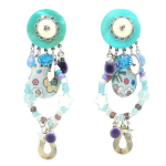 Les Tr&eacute;sors De Lily [Q1266] - Clips cr&eacute;ateur 'Lilipoupettes' turquoise argent&eacute; - 95x30 mm t&uuml;rkiissinine