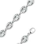 Altesse [Q3765] - Bracelet argent 'Grain de Caf&eacute;' - 19 cm 7 mm h&otilde;be