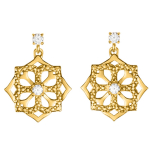 Altesse [Q7929] - kullatud k&otilde;rvar&otilde;ngad  Sissi  valgest kullast - 19x15 mm valge