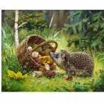 T&auml;ielik 5D-teemantmaaling multifilm Loomade siil tikandid Ristpistes Kodukaunistus K&auml;sitsi valmistatud 25x30cm