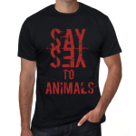 Meeste vintage T-s&auml;rk Graafiline T-s&auml;rk &Uuml;tle loomadele jah s&uuml;gavmust XS must