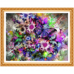 T&auml;ispuuriga &uuml;mmargune teemant  Pretty Butterfly  Teemanttikandid Ristpistes Rhinestone Painting 20X30CM