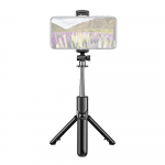 Mini 5-osaline pikendatav Selfie Stick integreeritud lauastatiiviga koos BT kaugjuhtimispuldiga must