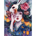 Teemanttikandid Kimono T&uuml;drukute K&auml;sit&ouml;&ouml; T&auml;ispuur Teemantmaal Maastik Mosaiik &Otilde;mblus Rist k&auml;sit&ouml;&ouml;komplekt K&auml;sitsi valmistatud kingitus Full Round 20X30CM