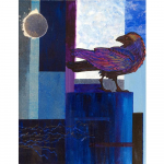 Teemantmaal t&auml;iskuu ja varese ristpistes t&auml;ispuur K&auml;sit&ouml;&ouml; 3D teemanttikandid Abstraktne maastiku mosaiik k&auml;sitsi valmistatud kingitus seinakunst Full Round 20X30CM