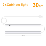 USB-&ouml;&ouml;valgusti magnetribaga LED-liikumisanduriga kapi all olevad valgustid, laetavad k&ouml;&ouml;gi jaoks magamistoa PIR nutikas seinalamp 15CM valge