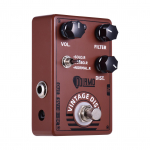 Dolamo D-11 Vintage Distortion-kitarriefekti pedaal helitugevuse filtri ja moonutuste juhtnuppudega True kohv