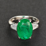 GICA GEMA 100% 925 Sterling Silver 10*14mm ovaalsed s&uuml;nteetilisest smaragdist abielus&otilde;rmused naistele Vintage kihluspeo peened ehted US 6 smaragdroheline