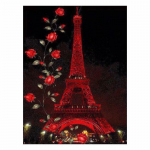 DIY 5D teemantmaal Eiffeli torni teemanttikandid maastik t&auml;isruudu teemantmosaiik paari ristpistega kodukaunistus Full Round 20x25CM