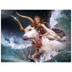 3D-teemanttikandid ristpistega &uuml;mmargune kivimaaling Buffalo Warrior Full Round 20x25CM