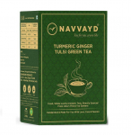Roheline tee kurkumi, ingveri ja tulsiga (100 g), Kurkum Ginger Tulsi roheline tee, Navvayd