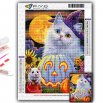 Teemanttikandid Halloweeni k&otilde;rvits ja must kass 5D DIY teemantmaal ristpistes kivikivi Full Round 20X30CM