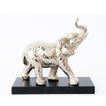 Les Tr&eacute;sors De Lily [A1414] - Must h&otilde;bedane 'Elevant' metallist kujuke - 27x22x9 cm h&otilde;be