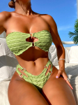 Bandeau naiste ujumisriided naiste ujumisriided Seksikad bikiinid soonikkoes bikiinid stringid Brasiilia biquini ujumiskost&uuml;&uuml;mid rannar&otilde;ivad S roheline