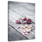 L&otilde;uenditr&uuml;kk Flowers Roses Wood Nature 40x60 roosa