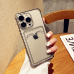 L&auml;bipaistev kaardipesa hoidja telefoni&uuml;mbris iPhone 13 11 12 Pro Max Xr Xs Max X 7 8 Plus rahakoti jaoks p&otilde;rutuskindel l&auml;bipaistev pehme tagakaas For iPhone 12Pro Max