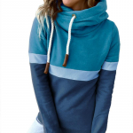 Naiste mood dressipluus Triibuline lapiline pikkade varrukatega pullover Naister&otilde;ivad T&auml;navar&otilde;ivad S tumesinine v&auml;rv/j&auml;rve sinine v&auml;rv