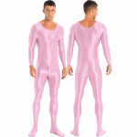 Meeste &uuml;hes t&uuml;kis pikkade varrukatega paagiga Unitard džemprikoos, veniv spandex Bodysuit rombid M