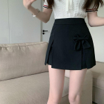 L&uuml;hike vibu seelik Naiste suvine &otilde;huke A-joonega seelik Korea moe seelik Vintage vabaaja p&otilde;hjaga Naiste t&auml;navar&otilde;ivad Suures suuruses naiste riided XS must