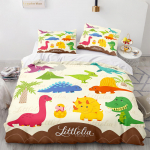 3D-dinosauruse printimise voodipesukomplekt Magamistoa voodipesu tekk ja padjap&uuml;&uuml;r 3/2 Mugav kodu voodipesu kaunistus DE 100x135cm