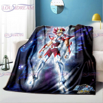 Anime Saint Seiya Print tekk Multifilmi tekk Pehme kerge flanelltekk diivanile lastele elutoa voodipesu 75x90cm